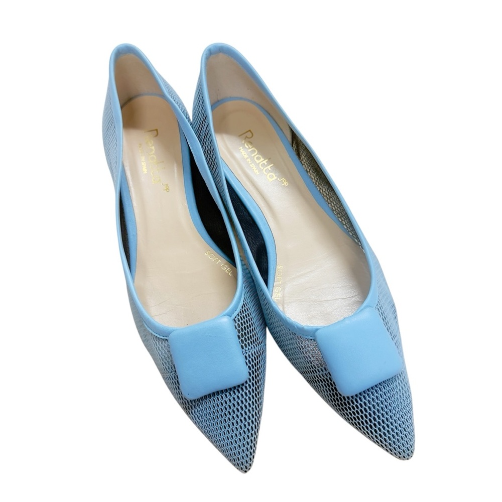 Renatta Jop Sky Blue Pointed Mesh Flats Size 41 EU (US 9.5/10)